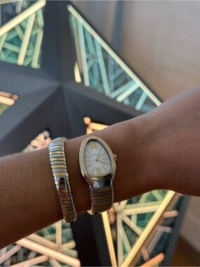 Bvlgari Serpenti Tubogas Two-Tone Watch - White & Gold